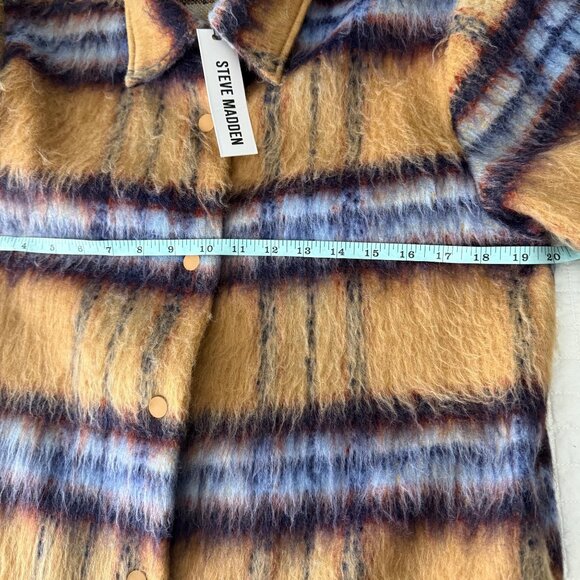 Steve Madden Womens Plaid Long Sleeve Button-Up Shacket Jacket Size S - Picture 10 of 14